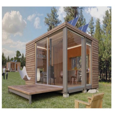 China mobile portable modular mini steel building frame shipping wood prefab log cabin homes small prefabricated