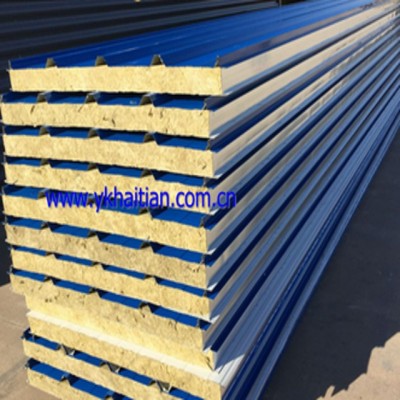 Factory building materials rock wool good insulation fire proof sandwich panels